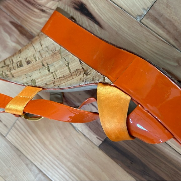 Via Spiga orange wedge sandals size 7.5 - Picture 4 of 7
